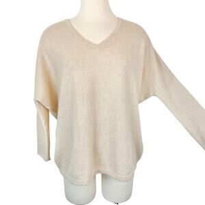 NOTSHY Cashmere Sweater Pullover Jumper S/M Oversized Boxy Beige